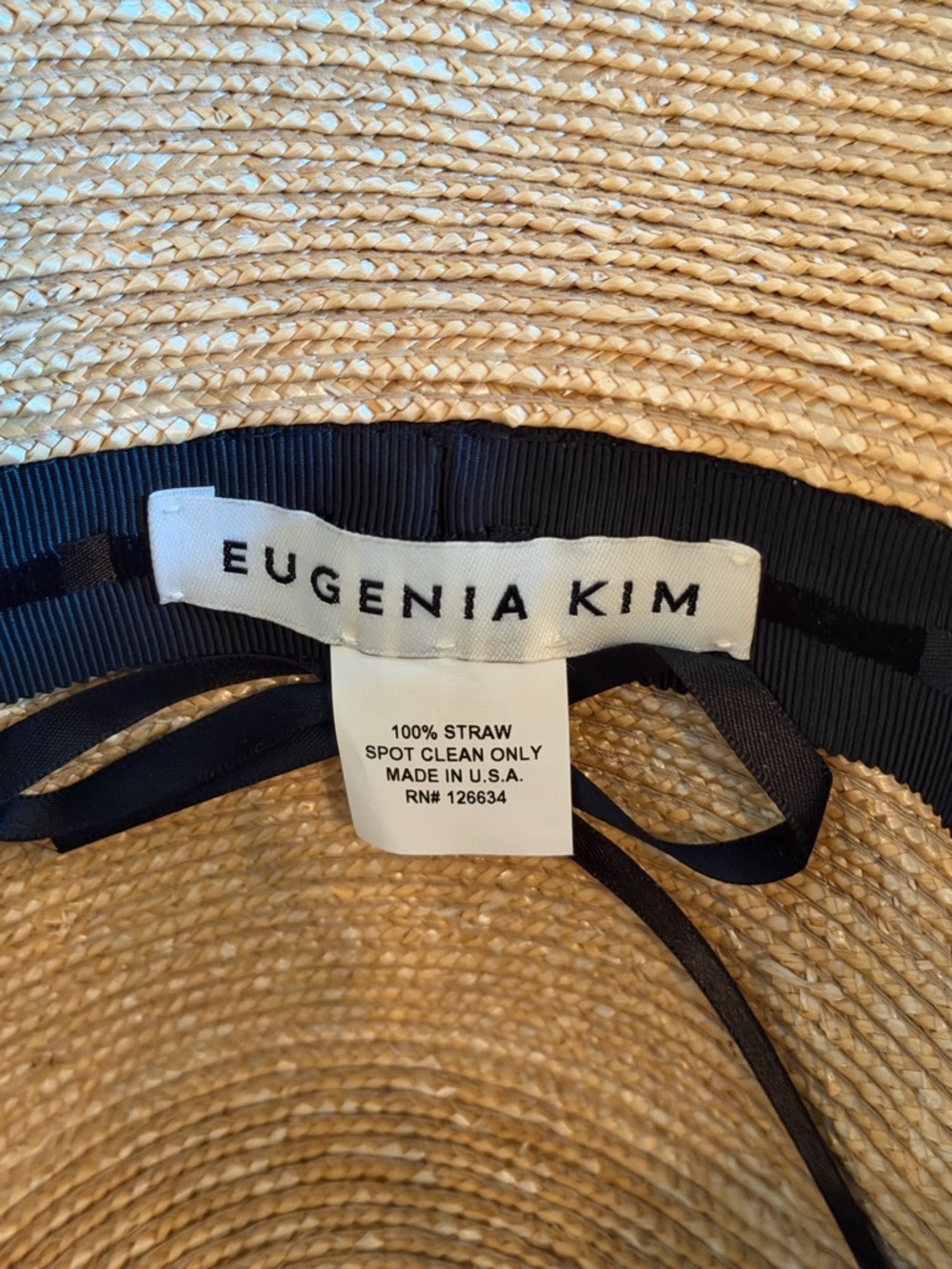 NWOT - EUGENIA KIM Straw Sun Hat with Red and Orange Pom-Pom Accent - Picture 3 of 3